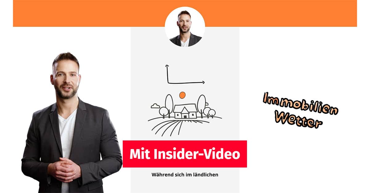 Mann steht vor Leinwand und erkl&auml;rt die Entwicklung der Immobilienm&auml;rkte in Deutshland | Das Immobilien-Wetter bleibt unbest&auml;ndig