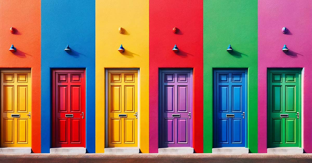 Verschiedenfarbige T&uuml;ren