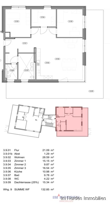 4-Zimmer-Neubauwohnung in zentraler Lage von Eutin ab März 2024 zu mieten - Grundriss Wohnung 9