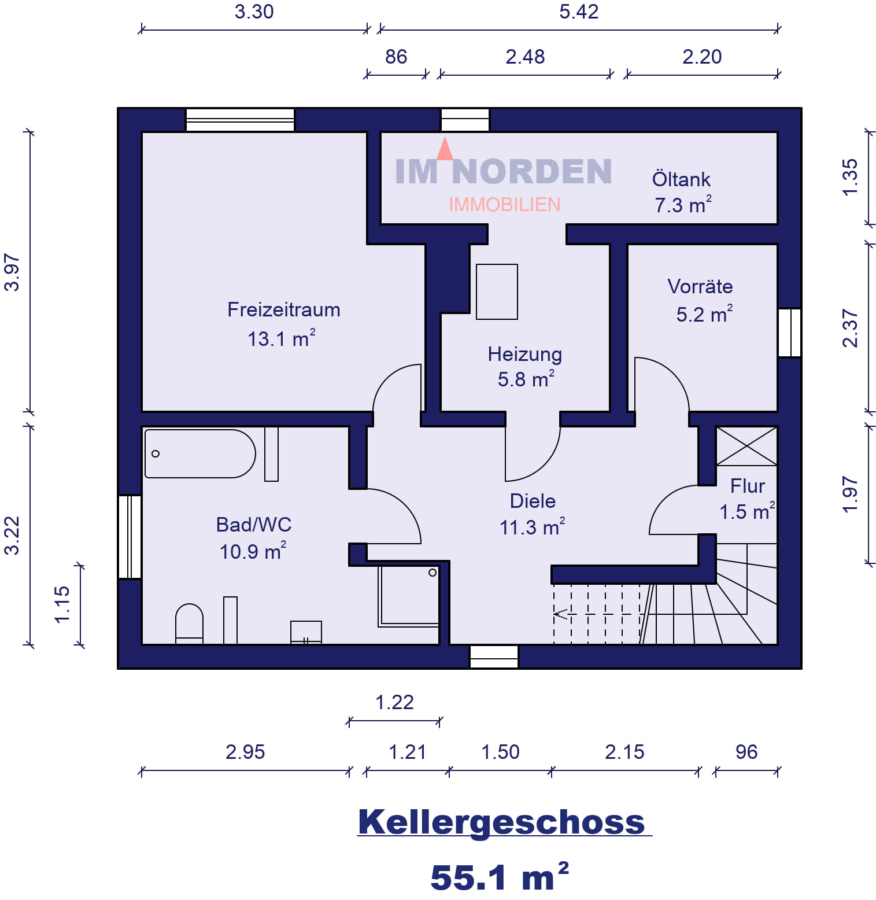 Wochenendhaus auf Eigenland in Bliesdorf am Strand mit Ostseeblick - Kellergeschoss