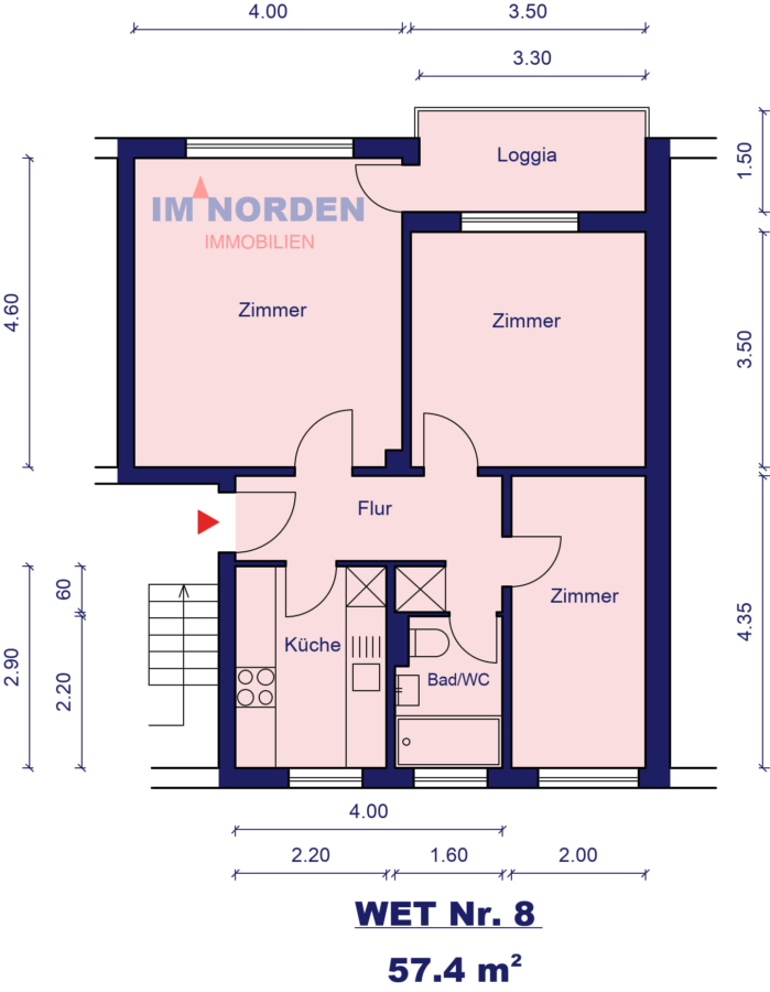 Attraktive Eigentumswohnung mit Loggia in beliebter Wohnlage von Eutin - Grundriss