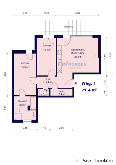 3-Zimmer Eigentumswohnung mitten im Zentrum von Eutin - Grundriss