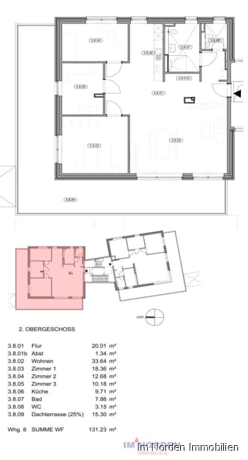 4-Zimmer-Neubauwohnung in zentraler Lage von Eutin ab März 2024 zu mieten - Grundriss Wohnung 8
