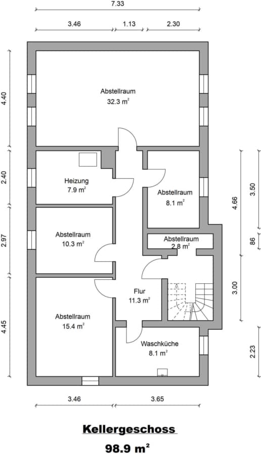 Moderne 3-Zimmerwohnung inkl. Wintergarten in kleiner Anlage in Eutin zu mieten - Kellergeschoss