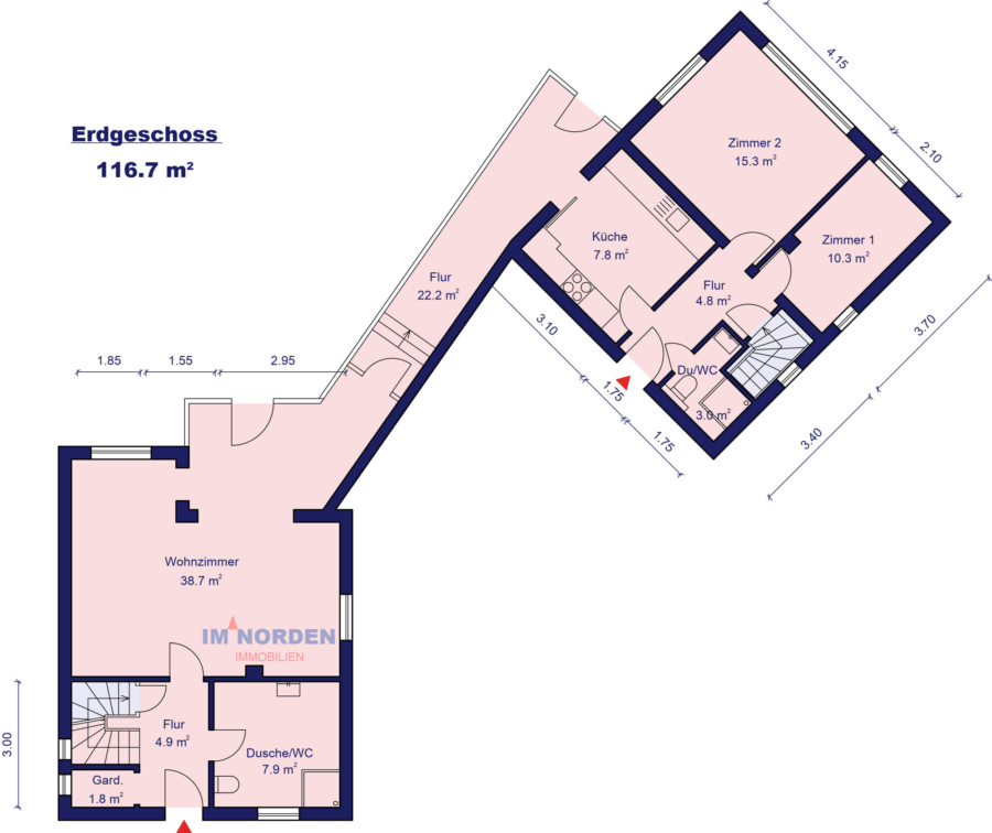 Zwei verbundene Häuser in beliebter Lage von Eutin - Erdgeschoss