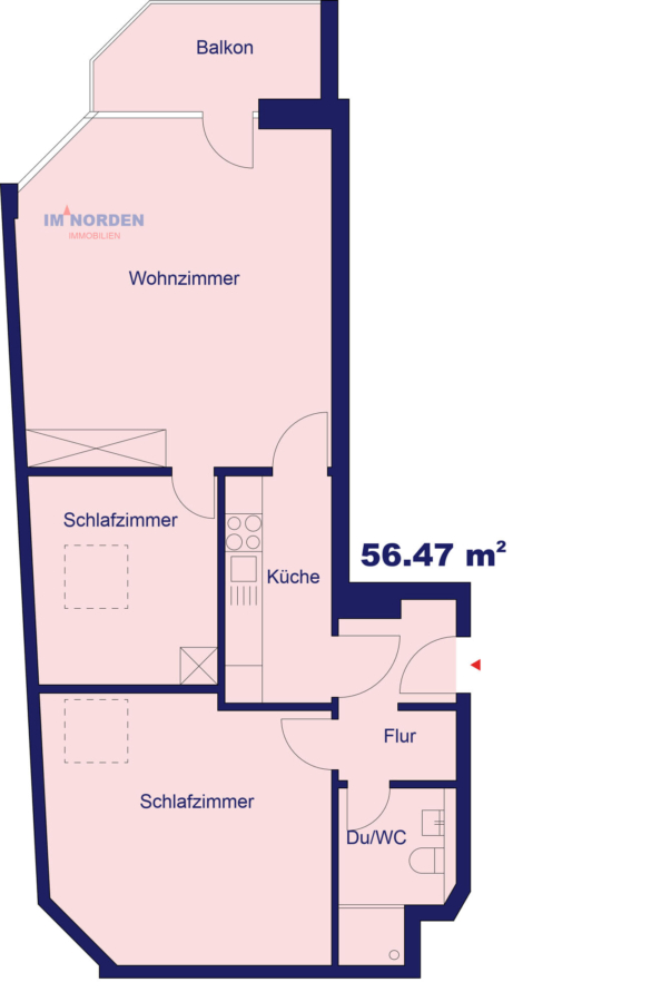 Strandnahe 3-Zimmer-Eigentumswohnung mit Balkon im Ostseebad Dahme - Grundriss