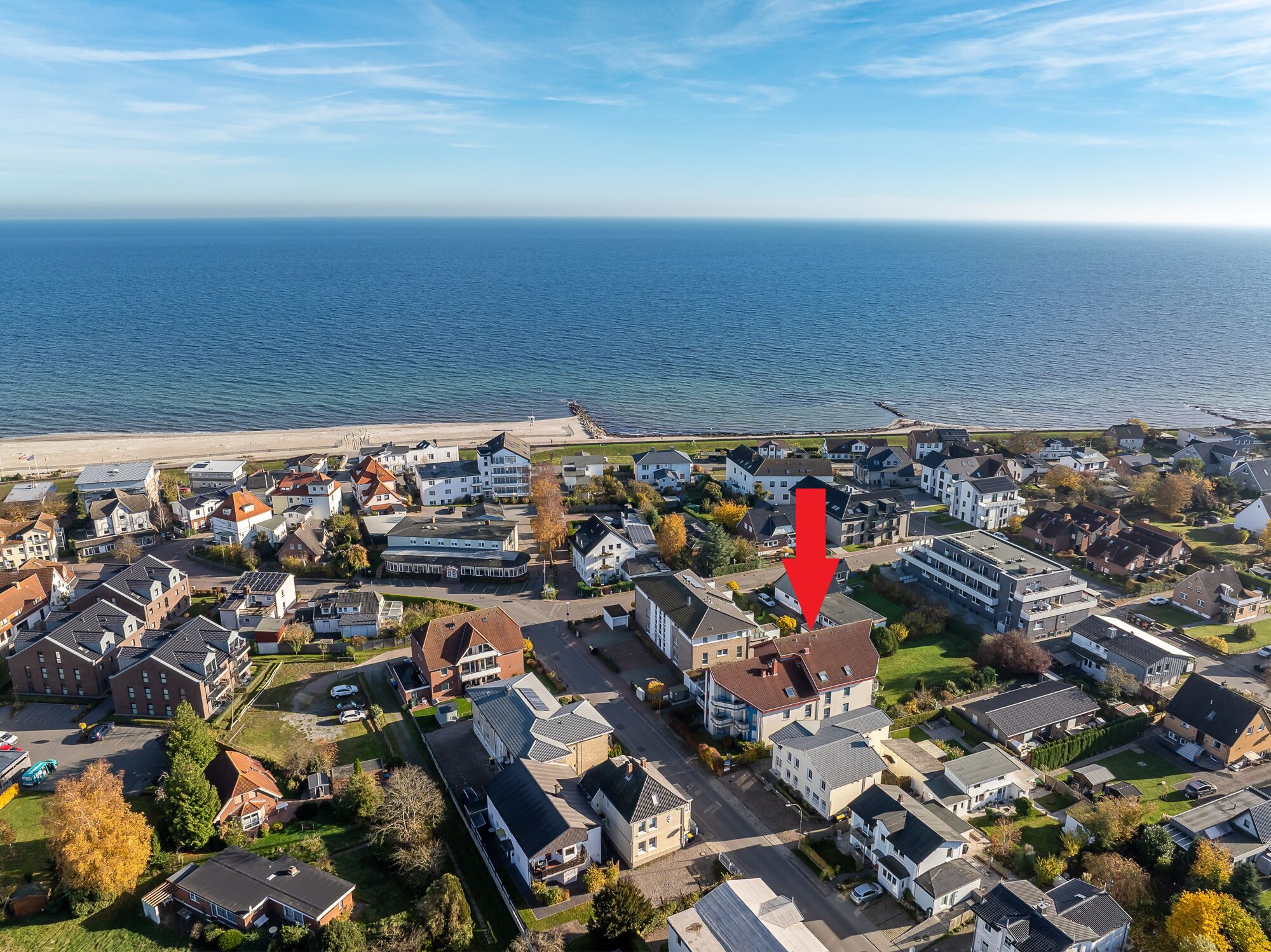 Blick zur Ostsee, Lage der Appartementanlage - Strandnahe 3-Zimmer-Eigentumswohnung mit Balkon im Ostseebad Dahme