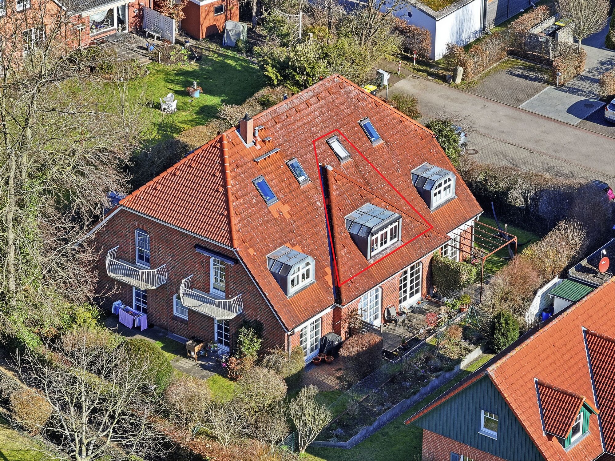 Lage der Wohnung im Mehrfamilienhaus - Maisonette-Eigentumswohnung in Seenähe mit Stellplatz in Bad Malente