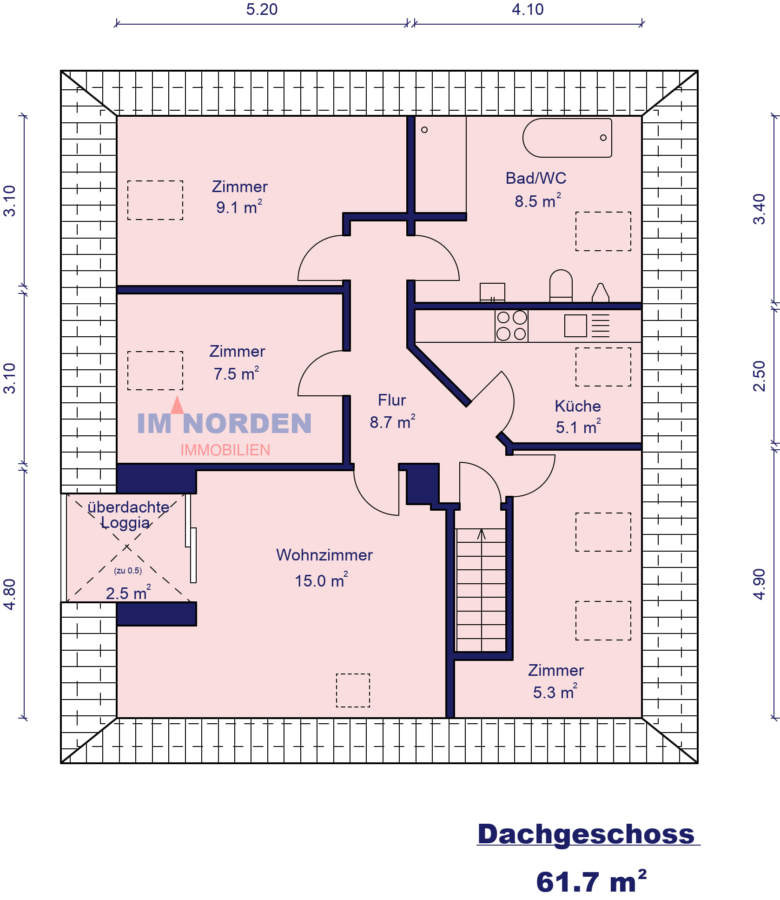 Großes Einfamilienhaus mit Einliegerwohnung und Vollkeller in Malente / Krummsee - Dachgeschoss