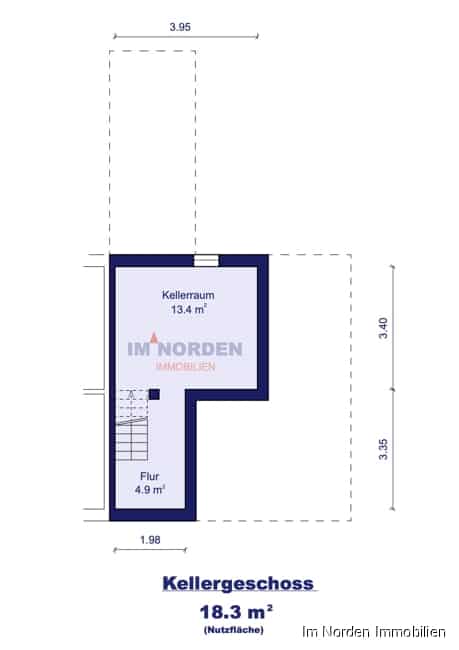 Eutin - stark sanierungsbedürftige Doppelhaushälfte auf großem Grundstück - Grundriss Kellergeschoss