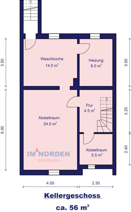 Reihenmittelhaus mit Gewerbeeinheit in Hutzfeld - Kellergeschoss