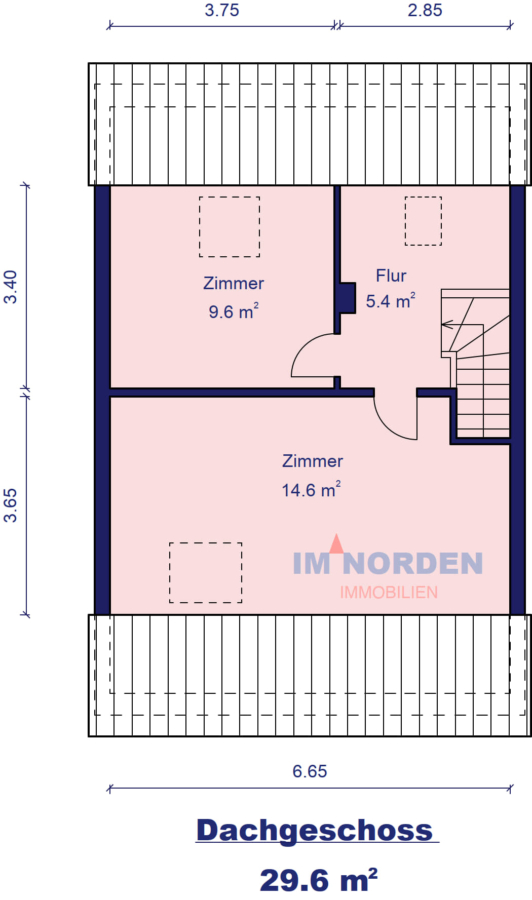 Reihenmittelhaus mit Gewerbeeinheit in Hutzfeld - Dachgeschoss