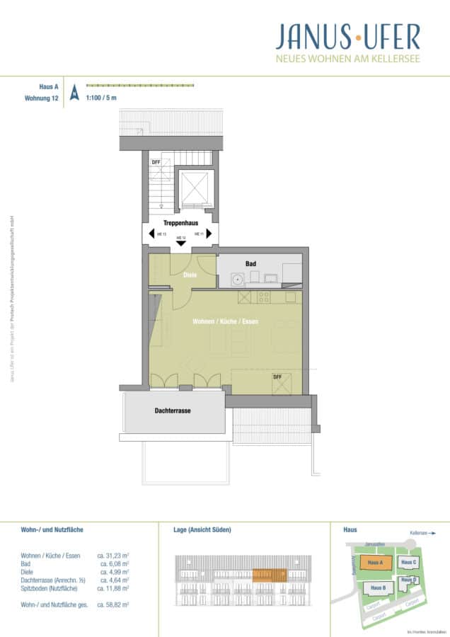 Hochwertige 1-Zimmer Wohnung mit Studio und Dachterrasse in Malente - Grundriss