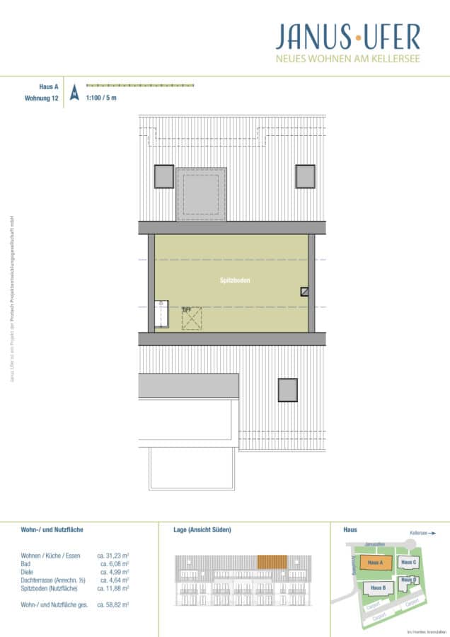 Hochwertige 1-Zimmer Wohnung mit Studio und Dachterrasse in Malente - Grundriss Spitzboden.jpg