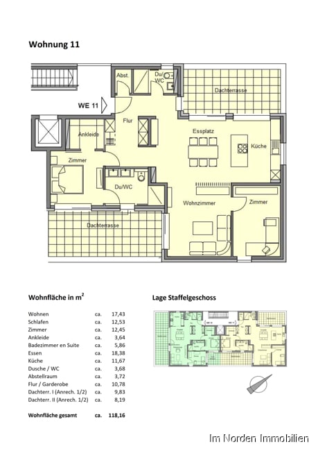 Erstbezug: Moderne 3-Zimmer-Wohnung ab 01.07.2023 zu mieten - Grundriss