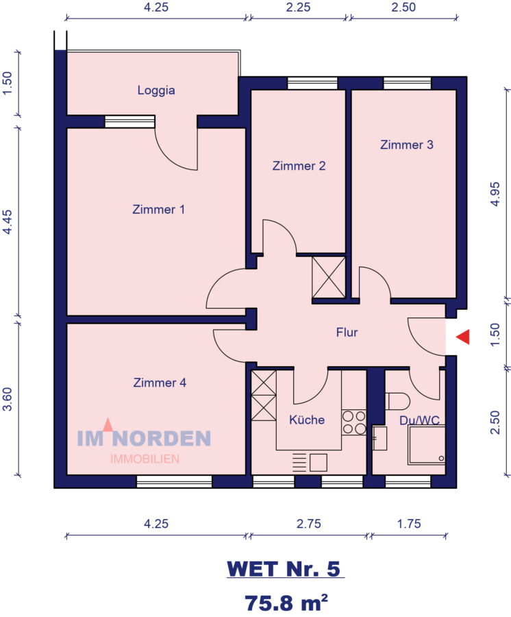 Freie 3,5 Zimmer Eigentumswohnung im Erdgeschoss mit Balkon - Grundriss