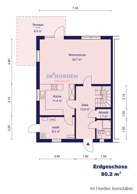 Exklusive Doppelhaushälfte mit modernster Haustechnik in Bosau - Grundriss Ergeschoss