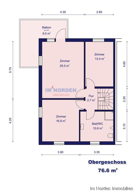 Exklusive Doppelhaushälfte mit modernster Haustechnik in Bosau - Grundriss Obergeschoss