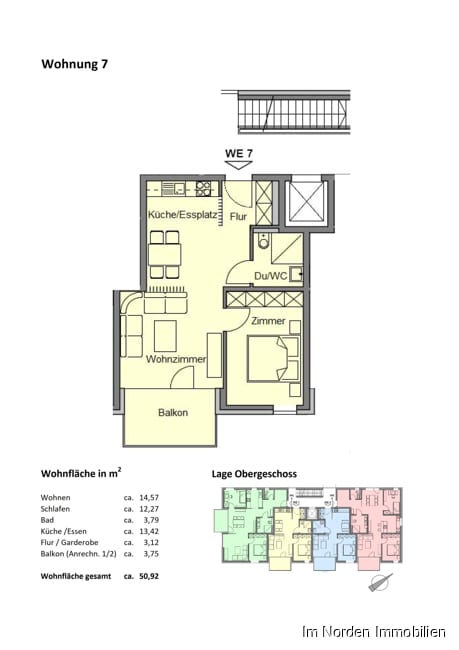 Erstbezug: Moderne 2-Zimmer-Wohnung ab 01.07.2023 zu mieten - Grundriss