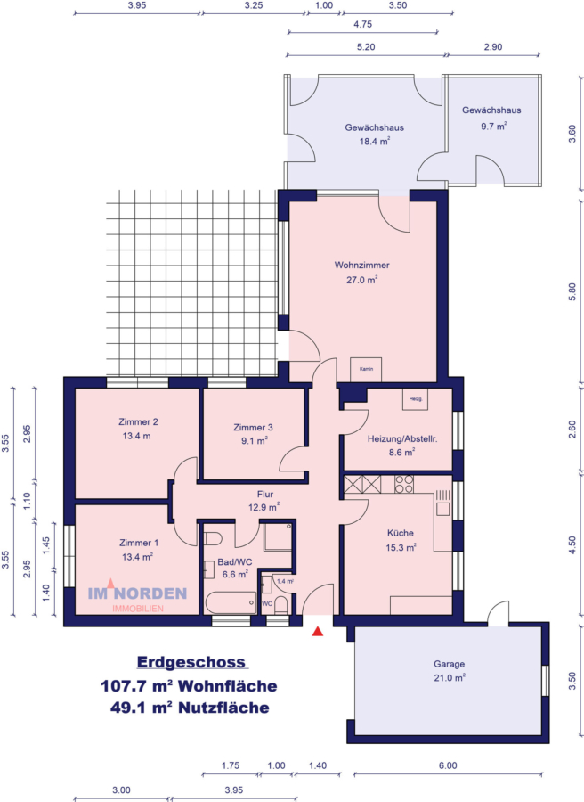 Einfamilienhaus im Bungalowstil in Eutin / Neudorf - Grundriss