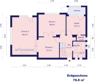 Grundriss Erdgeschoss - Einfamilienhaus in Malente / OT Neukirchen in Ortsrandlage