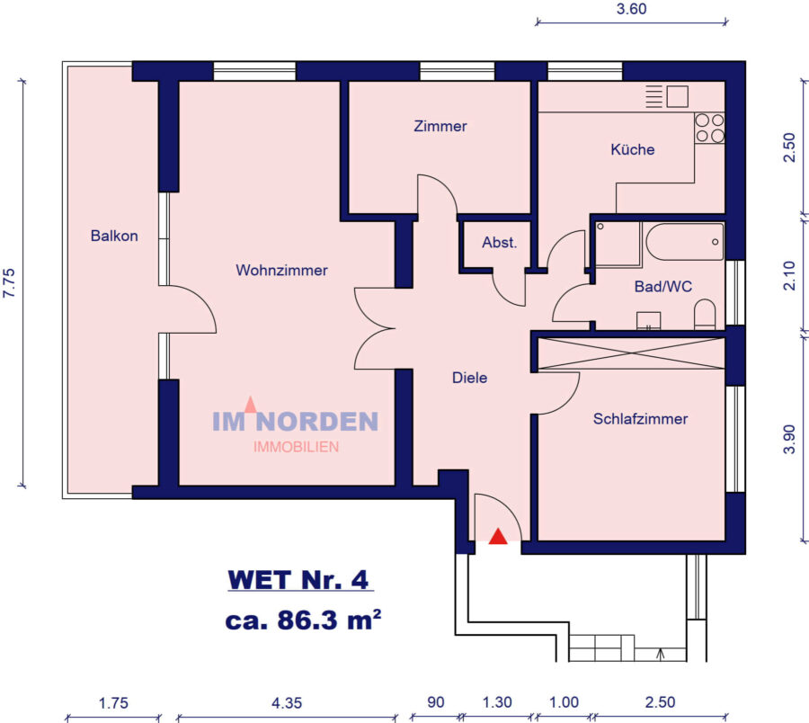 Gepflegte Eigentumswohnung mit Südbalkon und Garage in Eutin - Grundriss