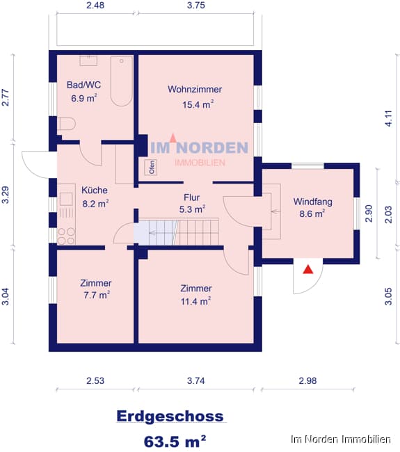 Modernisierte Doppelhaushälfte in Ascheberg in Holstein / OT Trentrade - Grundriss Erdgeschoss