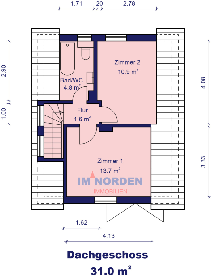 Kleines Wohnhaus auf sonnigem Grundstück in Eutin - Dachgeschoss