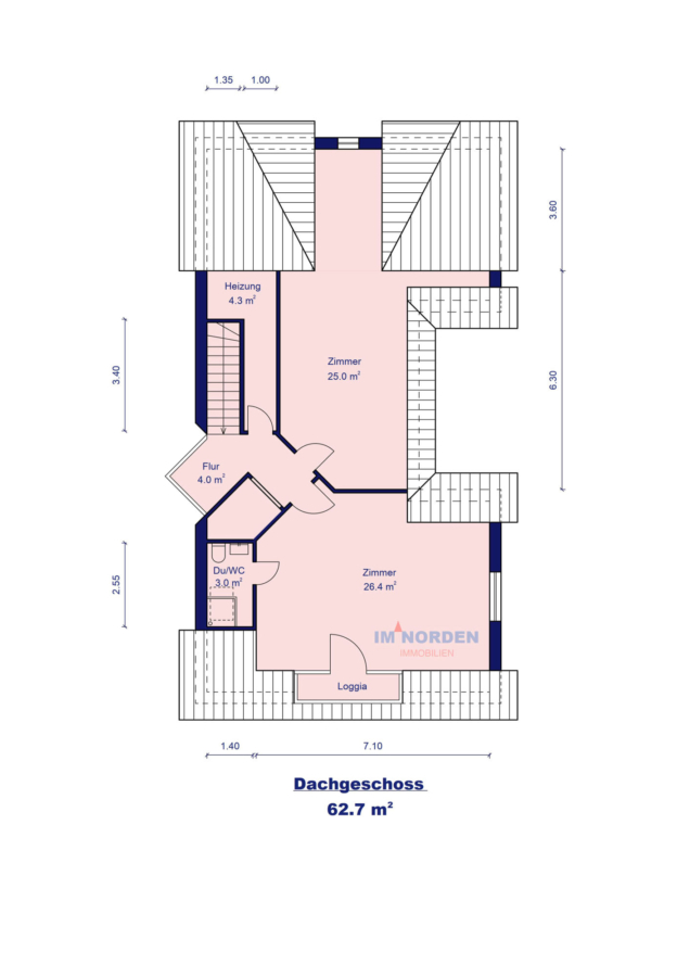 Exklusives Einfamilienhaus in ruhiger Innenstadtlage von Eutin - Grundriss Obergeschoss