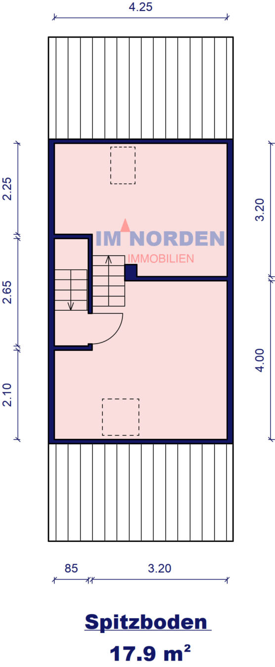 Geräumiges Reihenmittelhaus in ruhiger Randlage von Bad-Schwartau - Grundriss Spitzboden