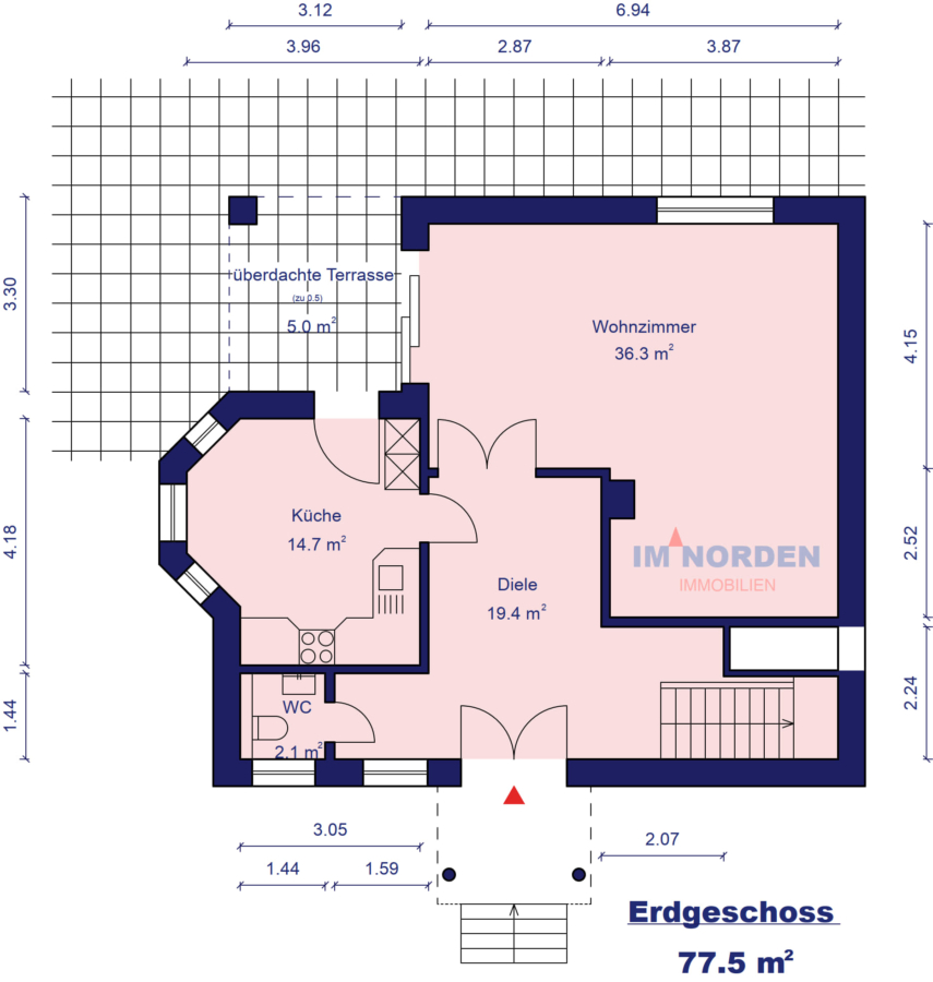Großzügige 4-Zimmer-Wohnung mit Terrasse in Ahrensbök zu mieten - Erdgeschoss