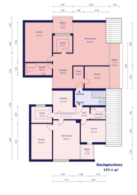 Grundriss DG - Zweifamilienhaus mit Büroräumen